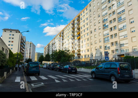 Malakoff, FRANCIA, sobborghi di Parigi, Estate architettura moderna, scena di strada, progetti di alloggi, francia sobborgo residenziale Foto Stock