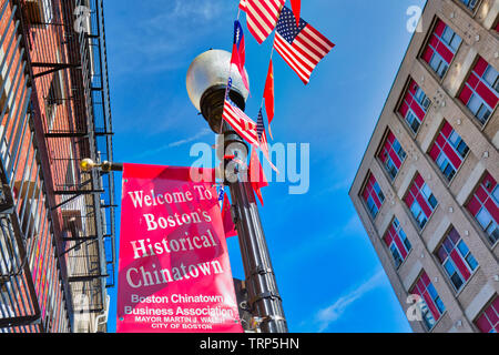 Boston, MA, Stati Uniti d'America - 20 Ottobre 2018: ingresso a Boston Chinatown, l'unica superstite storica di etnia cinese enclave in Nuova Inghilterra Foto Stock