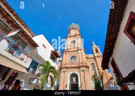 Puerto Vallarta, Messico-20 Aprile 2018: punto di riferimento di Puerto Vallarta in chiesa parrocchiale di Nostra Signora di Guadalupe Foto Stock