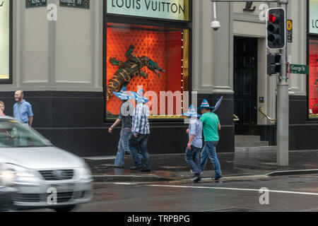 Sydney CBD area e hide park persone celebrano la giornata australiana Foto Stock