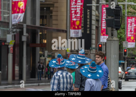 Sydney CBD area e hide park persone celebrano la giornata australiana Foto Stock