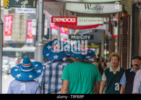 Sydney CBD area e hide park persone celebrano la giornata australiana Foto Stock
