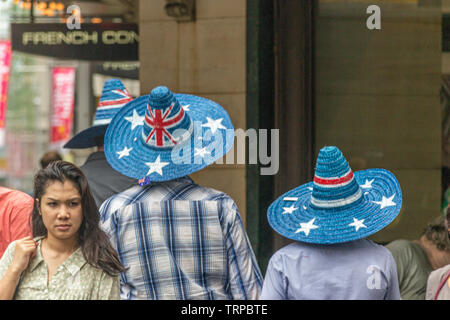 Sydney CBD area e hide park persone celebrano la giornata australiana Foto Stock