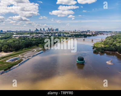 Vista aerea di Varsavia, capitale della Polonia Foto Stock