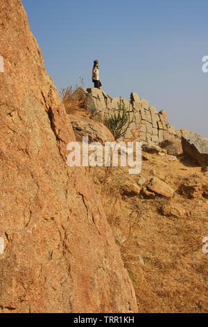 Paesaggio naturale mozzafiato di Hampi, Karnataka, India Foto Stock