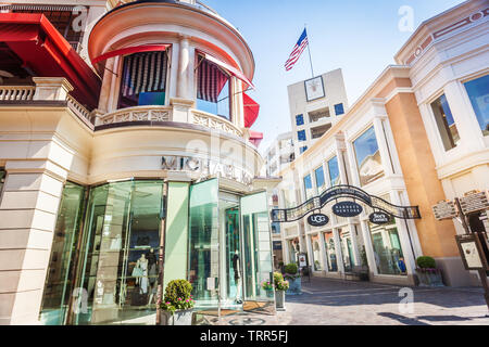 LOS ANGELES, California - Agosto 12, 2018: The Grove, retail e Divertimento outdoor center a Los Angeles Foto Stock