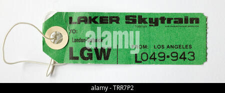 Laker Airways bagagli Skytrain Etichetta Foto Stock