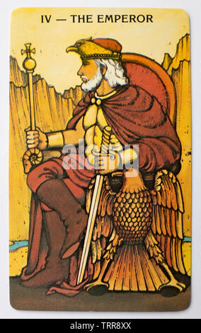 L'imperatore Tarot Card da un pacco Morgan Greer Tarocchi Foto Stock