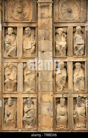Spagna Galizia, Santiago de Compostela, Cattedrale, Porta del perdono, Foto Stock