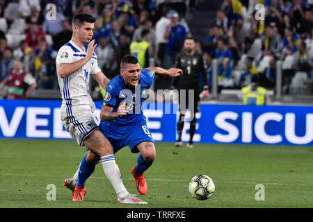 Marco Verratti (Italia) durante la partita tra Italia e BOSNIA ED ERZEGOVINA a Juventus Stadium il 11 giugno , 2019 a Torino, Italia. Foto Stock