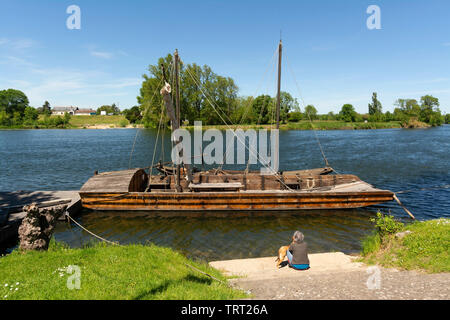 Indre-et-Loire (37) Savonnieres, // Francia. Indre et Loire. Barca tradizionale sulle rive del Cher. Foto Stock