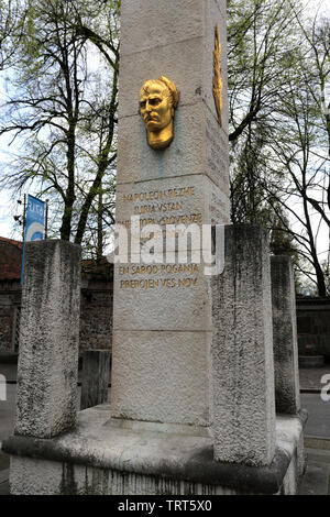 L'Ilirija colonna nella Rivoluzione francese Square, Città di Lubiana, Slovenia, Europa Ilirija colonna è un monumento di pietra, dedicata alle province Ilirian, t Foto Stock