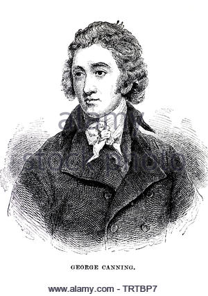 George Canning ritratto, 1770 - 1827, era un Tory britannico statista che ha servito come Primo Ministro del Regno Unito da aprile ad agosto 1827 Foto Stock