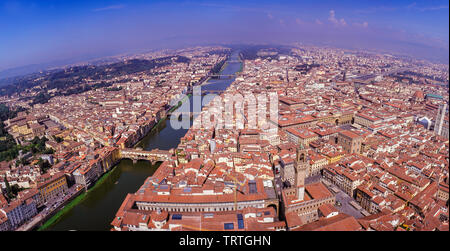 Antenna di panorama di Firenze / Firenze Italia Foto Stock