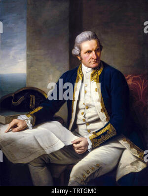 Il capitano James Cook, 1728-1779, ritratto dipinto, 1776 Foto Stock