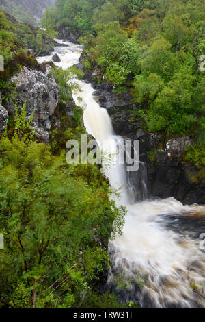 Cascate del Kirkaig, Sutherland, altopiani, Scozia Foto Stock
