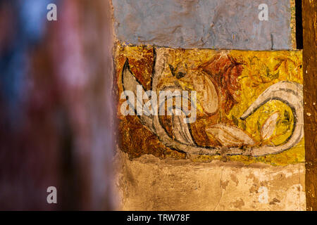 Pitture murali dipinti murali, decorare il Monasterio de Santa Catalina, monastero, edificio religioso in Arequipa, Perù, Sud America Foto Stock