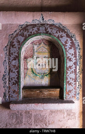 Pitture murali dipinti murali, decorare il Monasterio de Santa Catalina, monastero, edificio religioso in Arequipa, Perù, Sud America Foto Stock