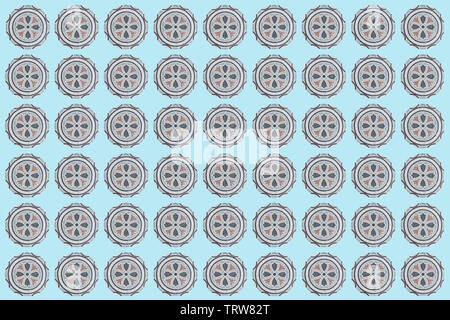 Modello di isolati per i tessili su blu colore di sfondo Foto Stock
