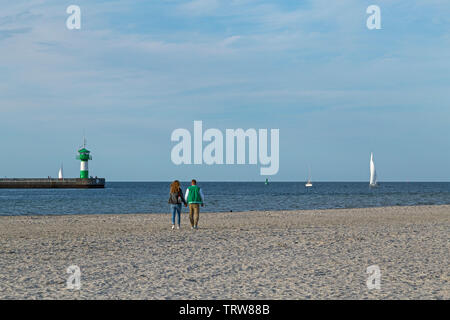 Spiaggia, Priwall, Travemuende, Schleswig-Holstein, Germania Foto Stock