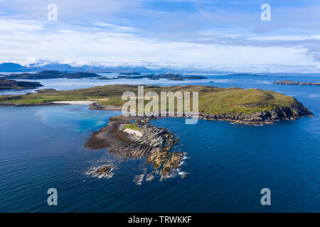 Vista Aeiral dell'estate Isles, Wester Ross, altopiani, Scozia Foto Stock