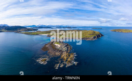 Vista Aeiral dell'estate Isles, Wester Ross, altopiani, Scozia Foto Stock