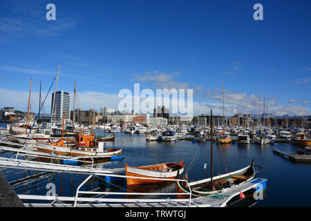 Porto di Bodø in Norvegia / Scandinavia - da qui si può andare con il ferrie alle Isole Lofoten Foto Stock