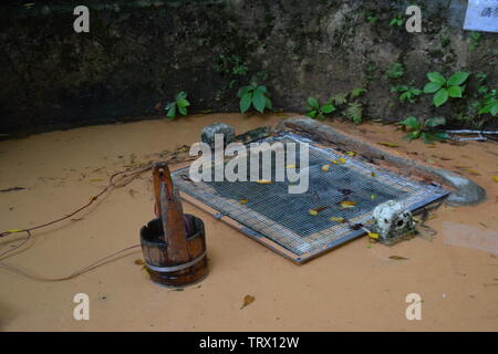 Un pozzo sull'isola di Yim Tin Tsai, Hong Kong Foto Stock