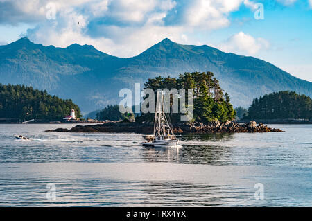 Sitka, Alaska,sito della cerimonia di trasferimento per l'Alaska acquistare il 18 ottobre 1867. Foto Stock