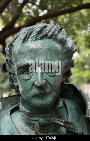 Edgar Allan Poe statua Boston MA Foto Stock