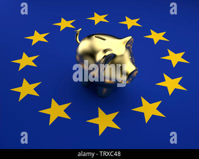 3D simbolo euro rendering - Illustrazione Foto Stock