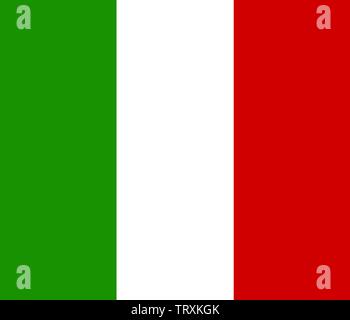 Nazionale Italiana di bandiera in rosso verde e bianco Illustrazione Vettoriale