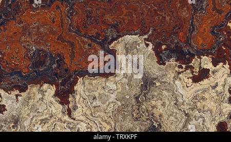 Red Onyx-astratta di travertino delle bellissime piastrelle. Texture per design. 2D'illustrazione. Bellezze naturali Foto Stock