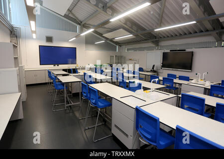 Visione generale di una scuola di scienze in Bognor Regis, West Sussex, UK. Foto Stock