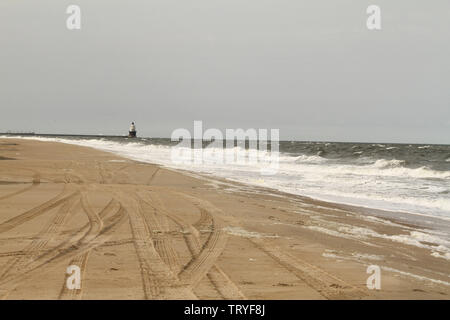 Spiaggia deserta di Cape Henlopen State Park, DE, STATI UNITI D'AMERICA Foto Stock