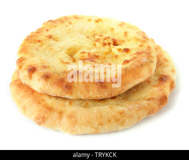 Pane Pita isolato su bianco Foto Stock