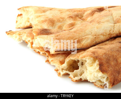 Pane Pita isolato su bianco Foto Stock