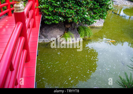 Giardini giapponesi nel Principato di Monaco in estate Foto Stock