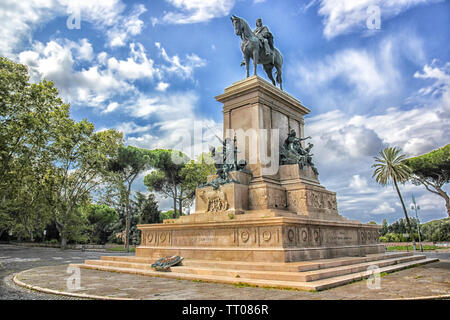 Monumento dedicato a Giuseppe Garibaldi sul Gianicolo (Roma, Italia) Foto Stock