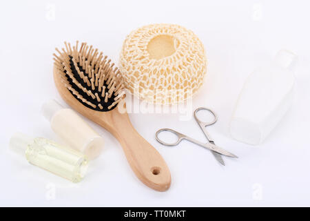 Spa beauty set, isolato su bianco Foto Stock