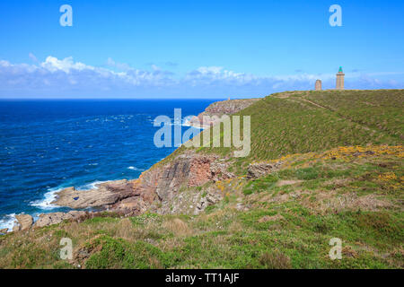 Cap Fréhel, Plévenon, Côtes d'Armor, Bretagne, Bretagna, in Francia, in Europa. Foto V.D. Foto Stock