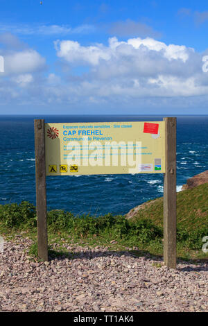 Cap Fréhel, Plévenon, Côtes d'Armor, Bretagne, Bretagna, in Francia, in Europa. Foto V.D. Foto Stock