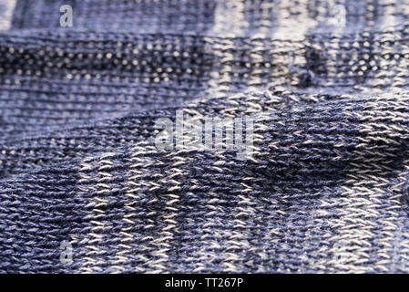 Blu knittwear ripiegato texture di sfondo Foto Stock