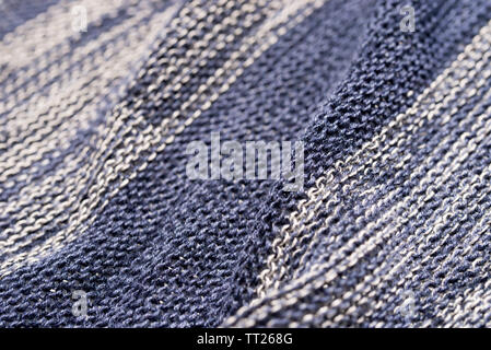 Blu knittwear ripiegato texture di sfondo Foto Stock