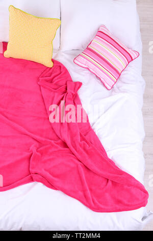 Letto disfatto close up Foto Stock