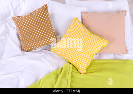 Letto disfatto close up Foto Stock