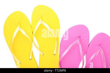 Luminose flip-flop isolato su bianco Foto Stock