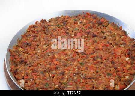 Carni macinate saute cucina turca Foto Stock