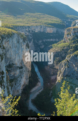 Vista incredibile al fiume Verdon, Verdon Gorge, Francia Foto Stock