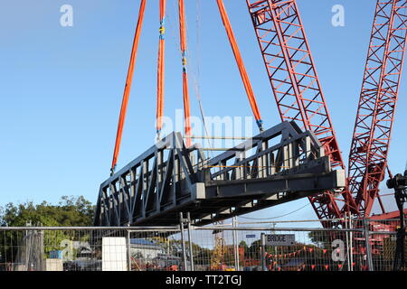 Costruzione di un nuovo ponte a Grafton, NSW Foto Stock